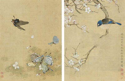 Album of 12 Leaves: Insects, Birds and Flowers