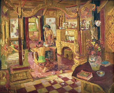 THREE WOMEN IN THE INTERIOR