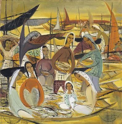 FISHING VILLAGE by Fengmian Lin - Auction record, sale price, and art valuation. Compare with similar artists and explore comparable artworks.