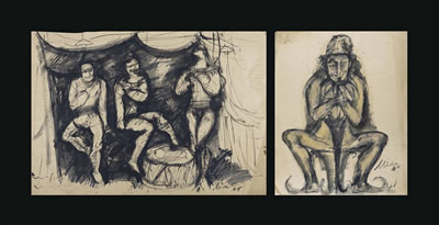 Two Works: Untitled (Circus Scene); Untitled (Clown)
