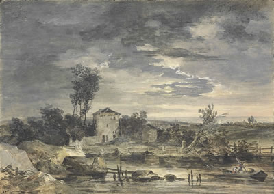 A moonlit landscape with boatmen by Louis Gabriel Moreau - Auction record, sale price, and art valuation. Compare with similar artists and explore comparable artworks.