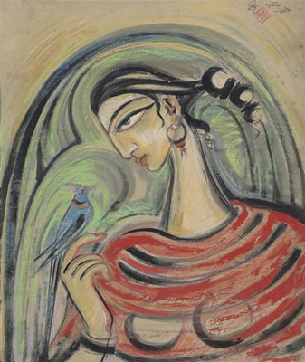 Sample artwork by Sudhir Ranjan Khastgir (1907 - 1974), known for painting - View similar artists and auction records