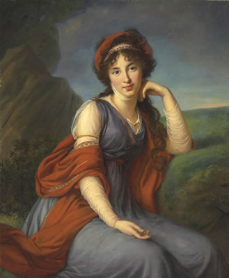 Maria Grigorievna Viazemskaïa, Princess Golitsyna (1772-1865), seated three-quarter-length