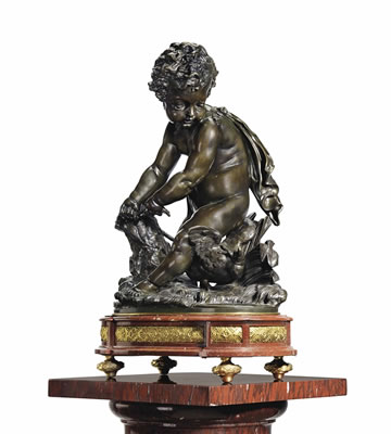 FIGURE OF A PUTTO HARNASSING A DOVE by Henri Dasson - Auction record, sale price, and art valuation. Compare with similar artists and explore comparable artworks.