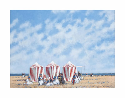 Figures with cabanas at the beach by Frederick McDuff - Auction record, sale price, and art valuation. Compare with similar artists and explore comparable artworks.