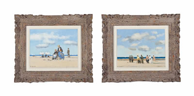 Figures on a Beach (two works)