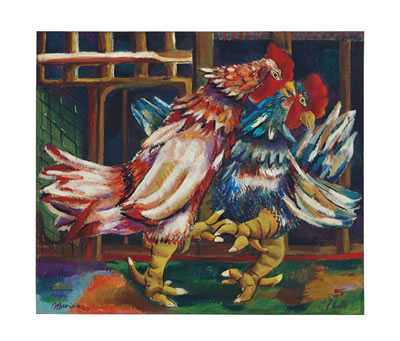 Sample artwork by Mariano Rodriguez (1912 - 1990), known for abstract watercolor figure and still life painting, teaching - View similar artists and auction records