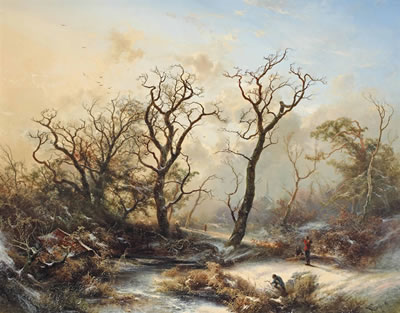 A winter landscape with ghostly trees
