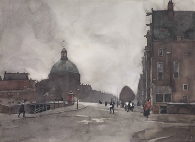 View of the Singel with the Koepelkerk, Amsterdam