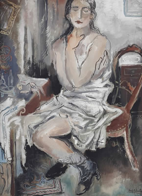 A seated woman