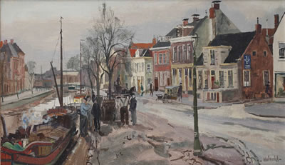 Along the Schuitendiep, Groningen by Bernardus Walrecht - Auction record, sale price, and art valuation. Compare with similar artists and explore comparable artworks.