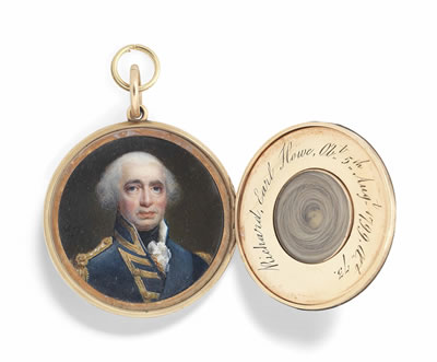 Admiral Richard Howe (1726-1799) 1st Earl Howe, in admiral's uniform, wearing the blue sash of the Order of the Garter