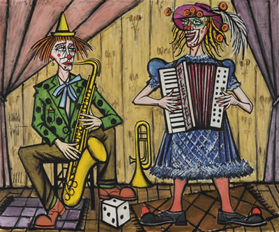 Les clowns musiciens, le saxophoniste