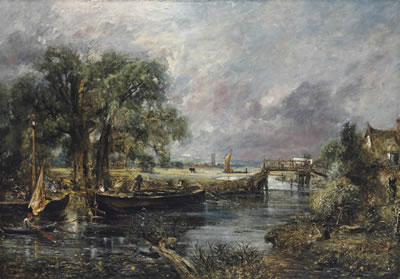 View on the Stour near Dedham, full-scale sketch (Estimate Upon Request) by John Constable - Auction record, sale price, and art valuation. Compare with similar artists and explore comparable artworks.