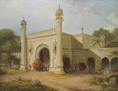 The gate of Serai, at Chandpore, in the Rohilla district, East Indies by Thomas Daniell - Auction record, sale price, and art valuation. Compare with similar artists and explore comparable artworks.