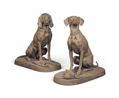 Paire de chiens de chasse (Pair of hunting dogs) (2)