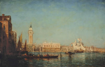 Le Palais des Doges vu du Canal de la Grazia, Venise