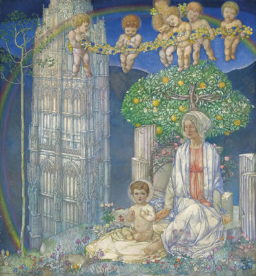Our Lady of Promise (La Madonna di Promessa) by Edward Reginald Frampton - Auction record, sale price, and art valuation. Compare with similar artists and explore comparable artworks.