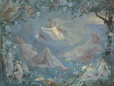 Titania asleep: a scene from 'A Midsummer Night's Dream', Act II, Scene ii