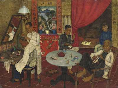 A Chinese barber's shop