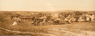 Pair: A Trail Herd, Powder River AND Percy Williamson's Ranch, Breaks of Missouri, North Montana