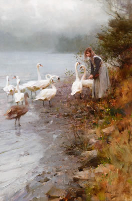 Nancy and the Swans by Richard Schmid - Auction record, sale price, and art valuation. Compare with similar artists and explore comparable artworks.