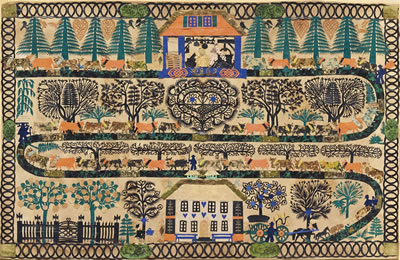 Sample artwork by Johann Jakob Hauswirth (1809 - 1871), known for paper cutting, silhouettes, collage (scherenschnitte) - View similar artists and auction records