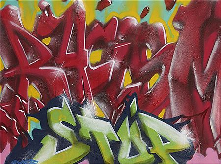 Sample artwork by 2Rode (Born 1974), known for street art painting - View similar artists and auction records