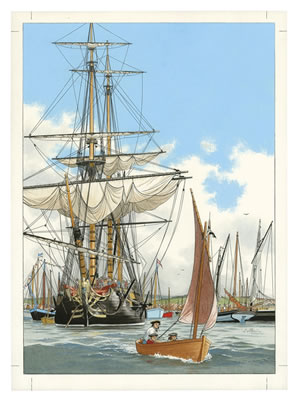 Illustration originale pour l’affiche du festival maritime de Douarnenez en 2016.