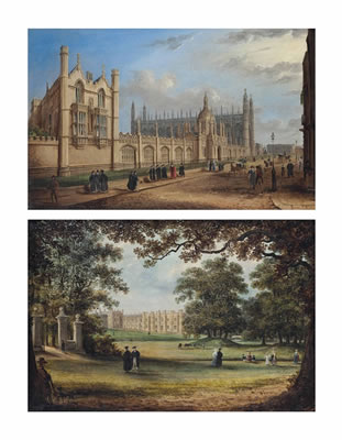 View of King's College, Cambridge; and View of the Provost's Lodge, King's College, Cambridge (2)