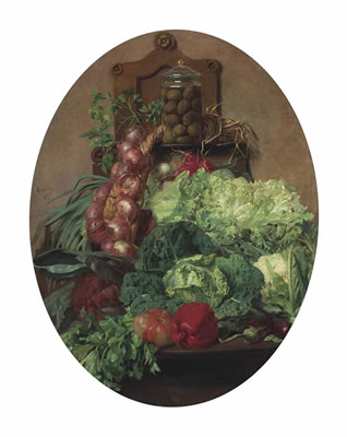 Vegetables on a ledge