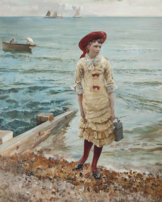 At The Seaside by Sir Robert Ponsonby Staples - Auction record, sale price, and art valuation. Compare with similar artists and explore comparable artworks.