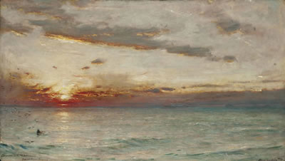 Sunset in the Mediterranean from an Orient steamer