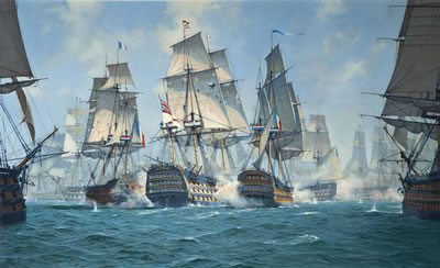 H.M.S. Victory, the stern view, as she breaks through the enemy line and engages the French vessels either side of her by David Brackman - Auction record, sale price, and art valuation. Compare with similar artists and explore comparable artworks.