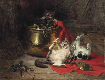 Paws and claws by Léon Huber - Auction record, sale price, and art valuation. Compare with similar artists and explore comparable artworks.