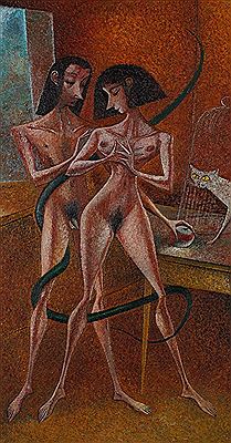 Sample artwork by Iwan Kulik (Born 1959), known for oil painting, frescoes, mosaics, creates stained glass, sculptures, tapestries - View similar artists and auction records