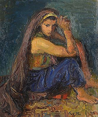 Study of a woman sitting as an Odalisque