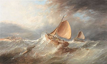 Sample artwork by William Henry Williamson (1820 - 1883), known for coastal landscape, marine - View similar artists and auction records