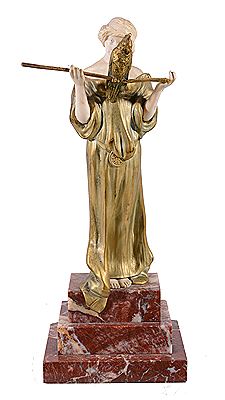 Model of a maiden and a cockatoo