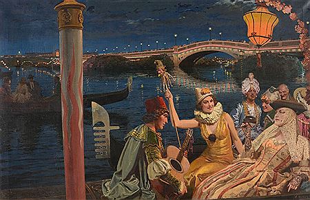 Venetian Nights, Southport by Fortunino Matania - Auction record, sale price, and art valuation. Compare with similar artists and explore comparable artworks.