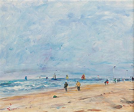 Deauville, bord de mer par temps clair, 1987
