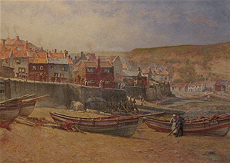 Cobles Ashore -Staithes Front