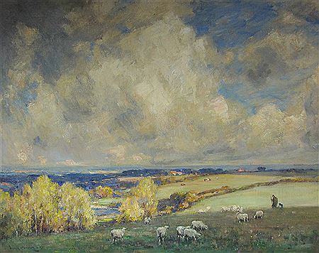 Pastoral Landscape near East Keswick by Owen Bowen - Auction record, sale price, and art valuation. Compare with similar artists and explore comparable artworks.