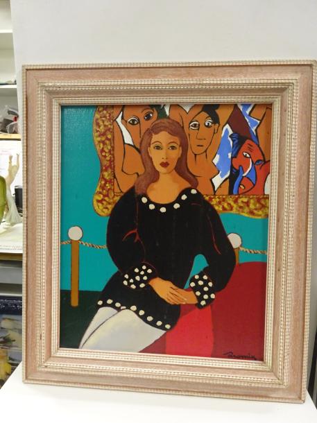 Femme visistant l'exposition Picasso by Dominique Dromik - Auction record, sale price, and art valuation. Compare with similar artists and explore comparable artworks.