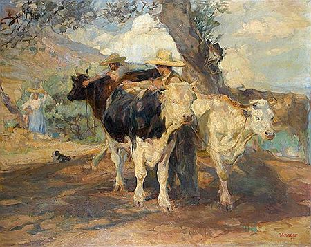 La halte de l'attelage. 1907.