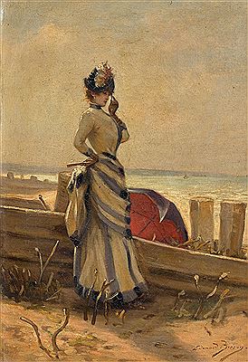Elégante en bord de mer