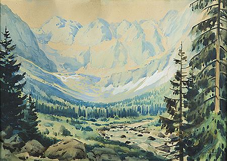 Sample artwork by Stanislaw Dziemanski (1897 - 1962), known for city views and landscapes - View similar artists and auction records