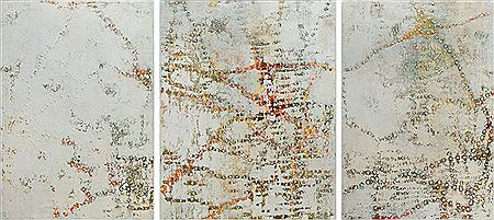 Sample artwork by Natalia Karasinska (Born 1987), known for geometric abstract and non-objective mixed-media and oil pantings - View similar artists and auction records