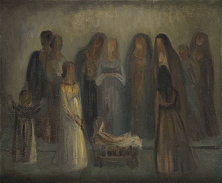 Women Gathered around Trolley