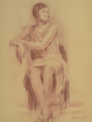 Portrait of woman in chair, 1930 by Mabel Fairfax Smith Karl - Auction record, sale price, and art valuation. Compare with similar artists and explore comparable artworks.